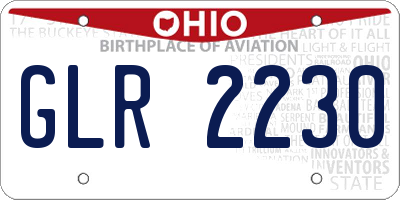 OH license plate GLR2230