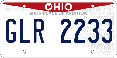 OH license plate GLR2233