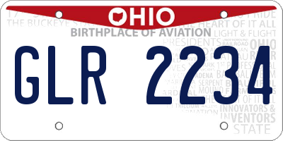 OH license plate GLR2234