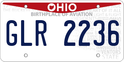 OH license plate GLR2236