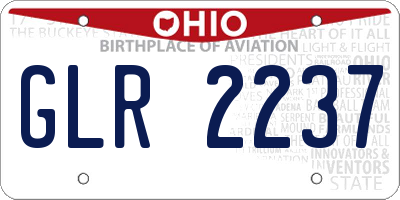 OH license plate GLR2237