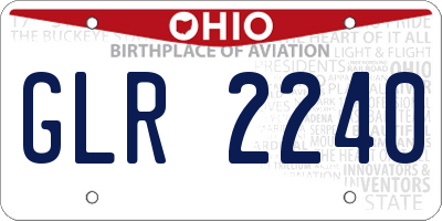 OH license plate GLR2240