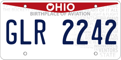 OH license plate GLR2242