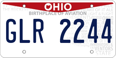 OH license plate GLR2244