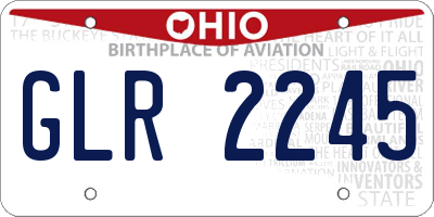 OH license plate GLR2245