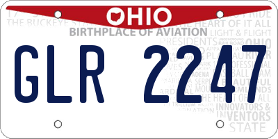 OH license plate GLR2247