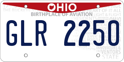 OH license plate GLR2250