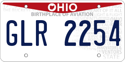 OH license plate GLR2254
