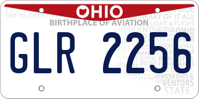 OH license plate GLR2256