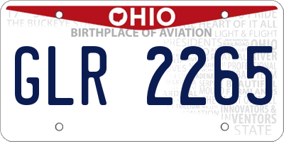 OH license plate GLR2265