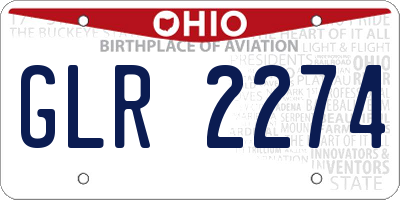 OH license plate GLR2274