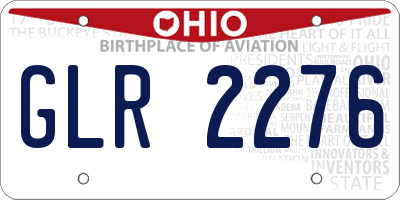 OH license plate GLR2276