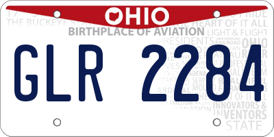 OH license plate GLR2284