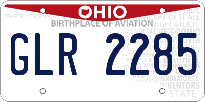 OH license plate GLR2285