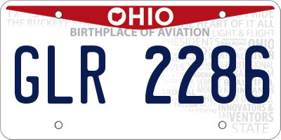 OH license plate GLR2286