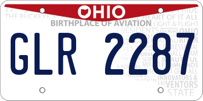 OH license plate GLR2287