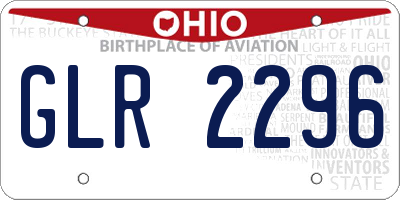 OH license plate GLR2296