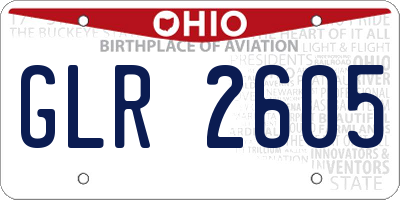 OH license plate GLR2605