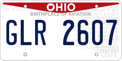 OH license plate GLR2607