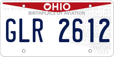 OH license plate GLR2612