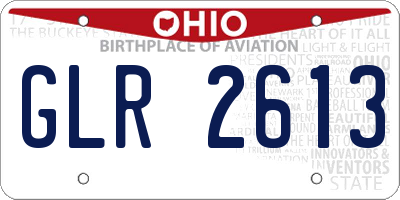 OH license plate GLR2613