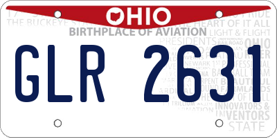 OH license plate GLR2631