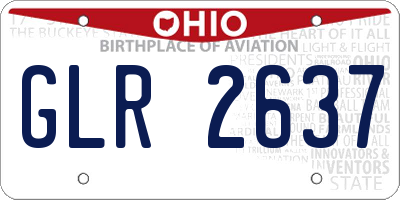 OH license plate GLR2637