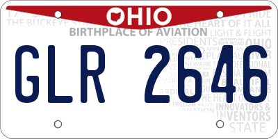 OH license plate GLR2646