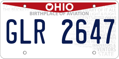 OH license plate GLR2647