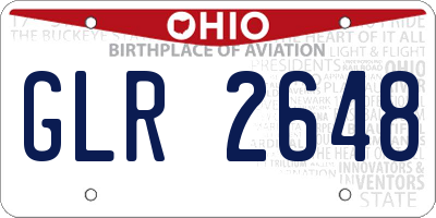 OH license plate GLR2648