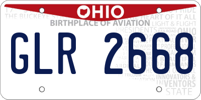 OH license plate GLR2668