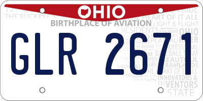 OH license plate GLR2671