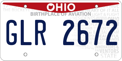 OH license plate GLR2672