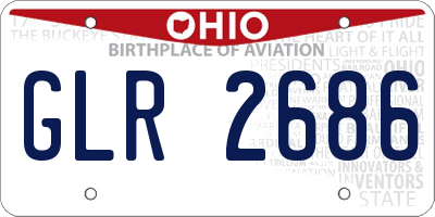 OH license plate GLR2686