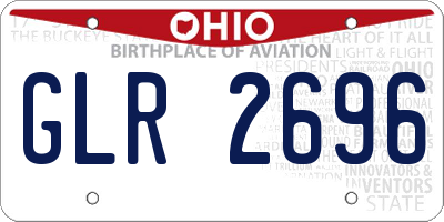 OH license plate GLR2696