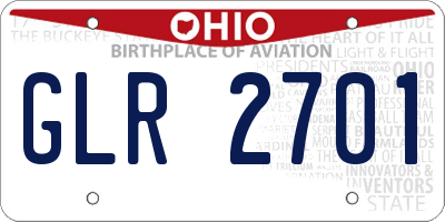 OH license plate GLR2701