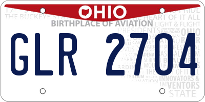 OH license plate GLR2704
