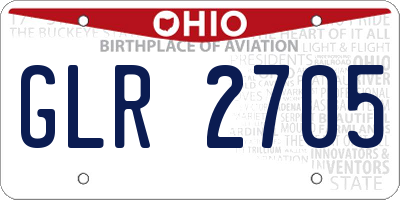 OH license plate GLR2705