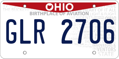 OH license plate GLR2706