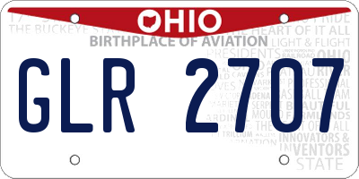 OH license plate GLR2707
