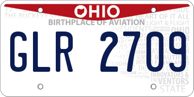 OH license plate GLR2709