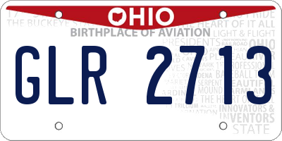 OH license plate GLR2713