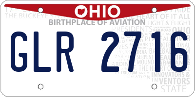 OH license plate GLR2716