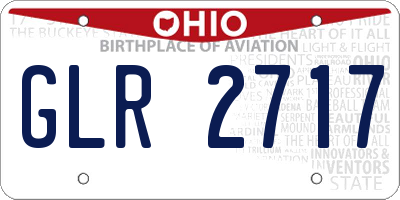 OH license plate GLR2717