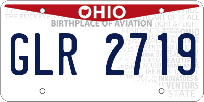 OH license plate GLR2719