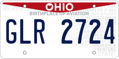 OH license plate GLR2724
