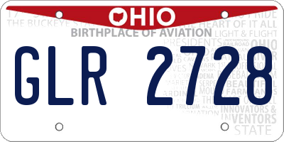 OH license plate GLR2728