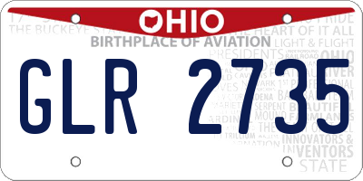 OH license plate GLR2735