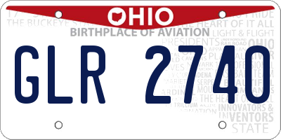 OH license plate GLR2740