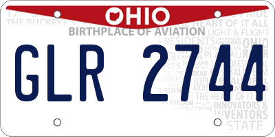 OH license plate GLR2744